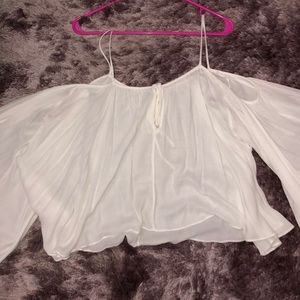 Flouncy Off-Shoulder White Top
